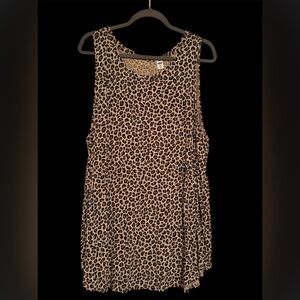 Old Navy Tan and Black Animal Print Dress